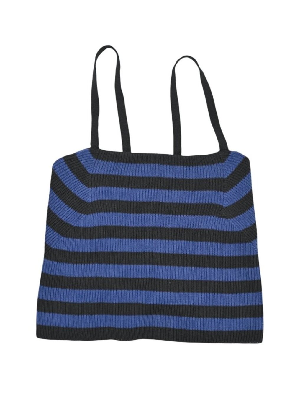 Prada Knit Striped Cami in Black Blue